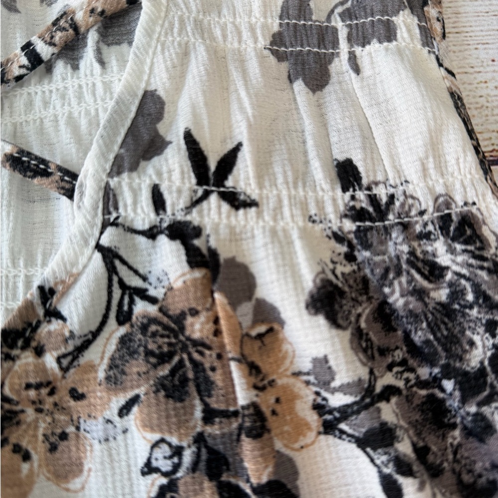 Maurices Floral Tank Top - Black and Cream - Picture 5 of 6